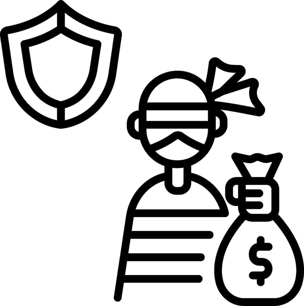A man holding a bag with money and a shield vector