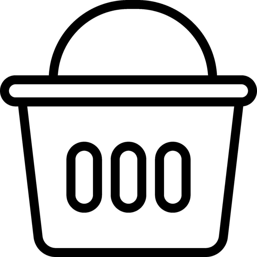 A black and white illustration of a basket vector