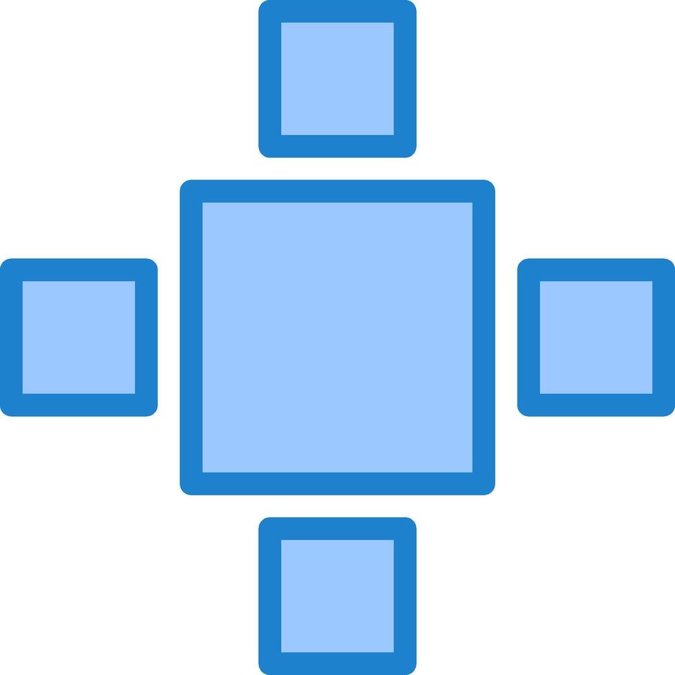 A blue square with four squares in it vector