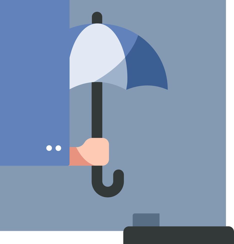 A hand holding an umbrella over a box vector