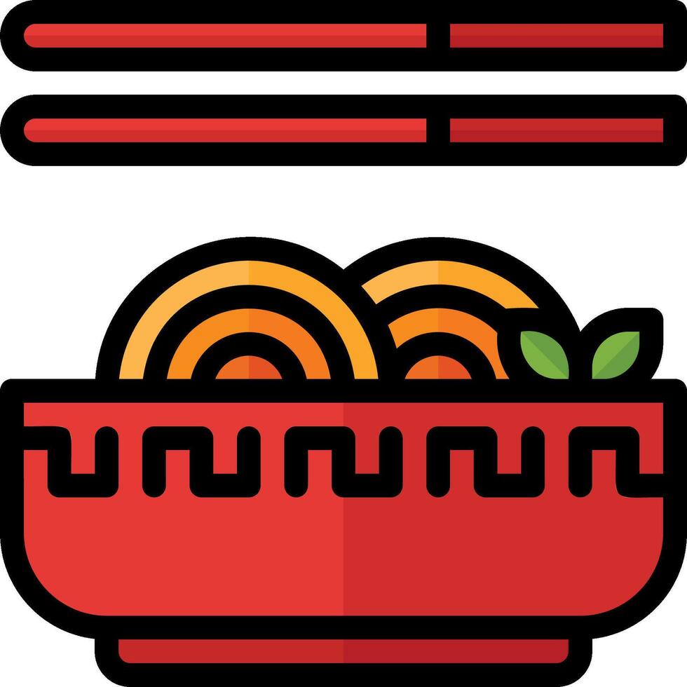 Chinese food icon with chopsticks and noodles vector