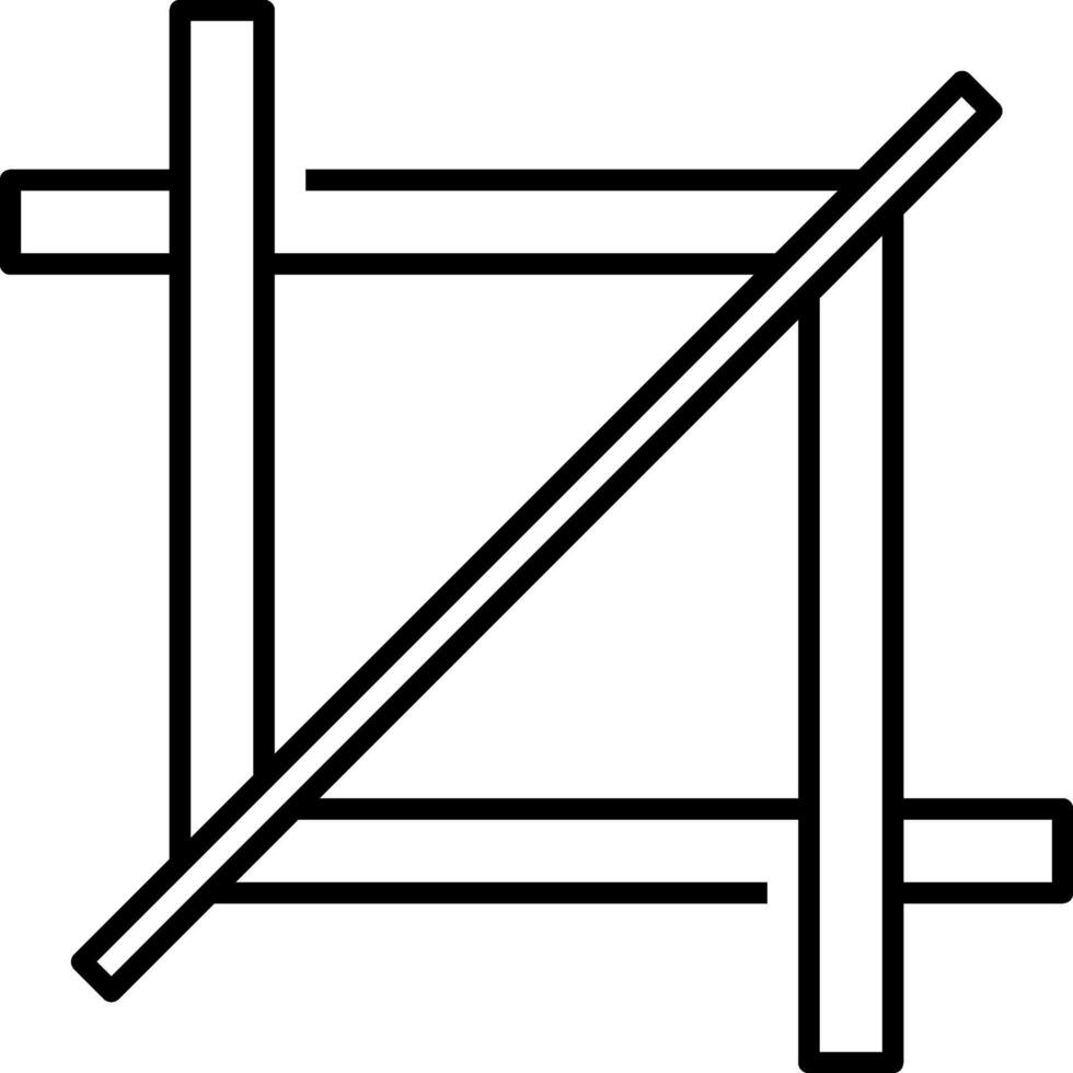 A square with a line through it vector