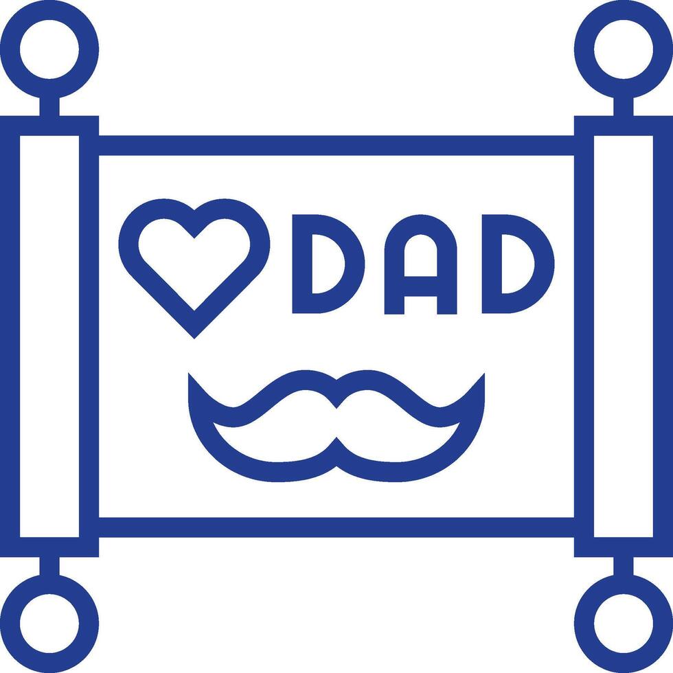 A blue and white logo with a mustache and the word dad vector