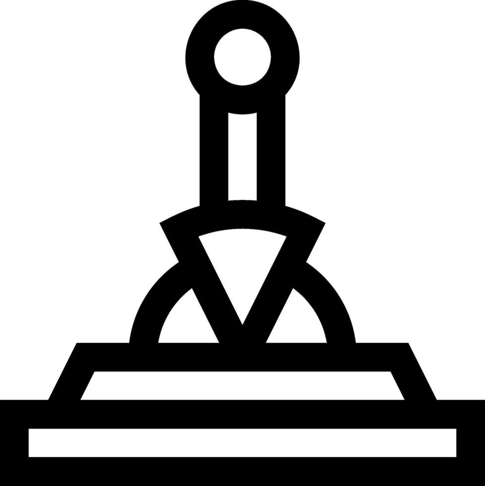 A black and white icon of a joystick vector