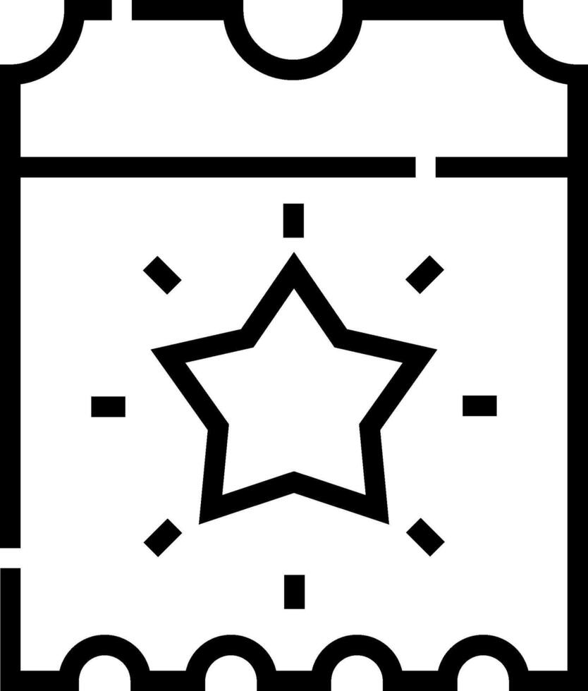 A black and white icon of a star vector
