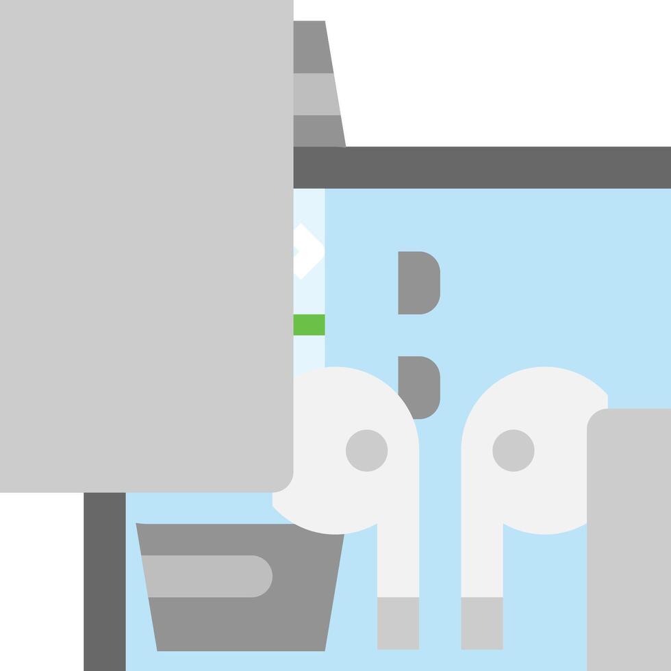A tablet with headphones and a phone vector