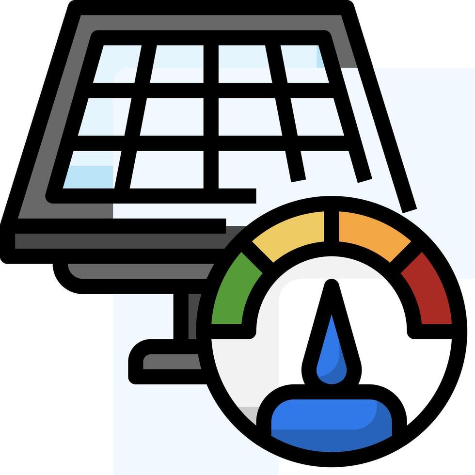A solar panel and meter with a light vector