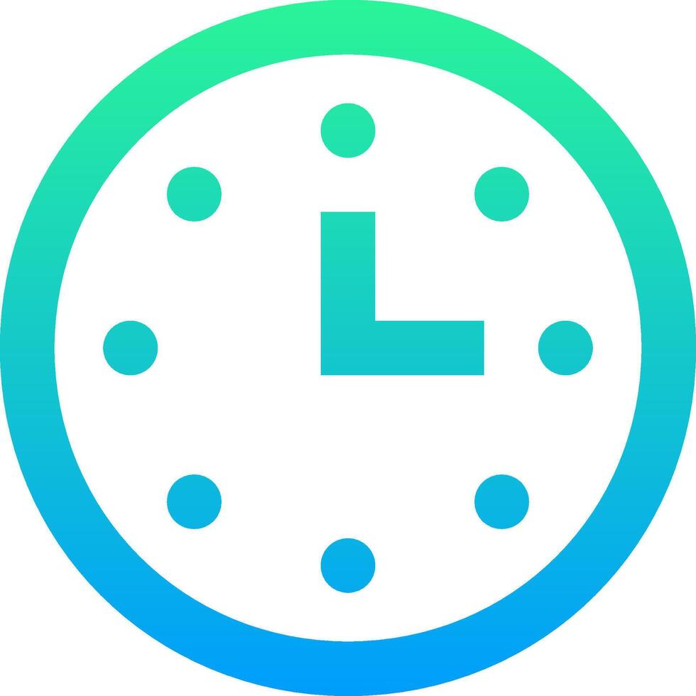 A clock icon with blue and green circles vector