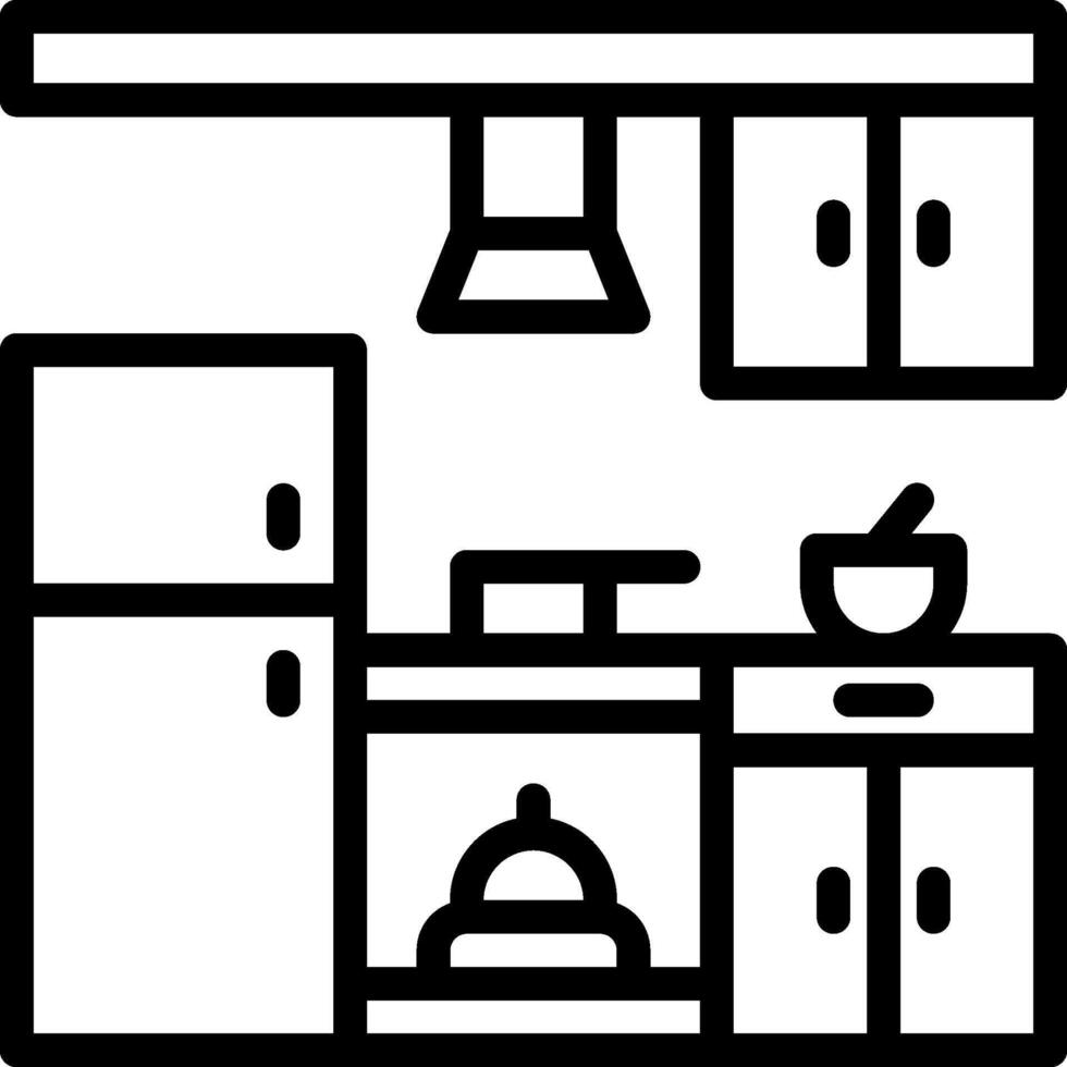 A kitchen with a refrigerator, stove and sink vector