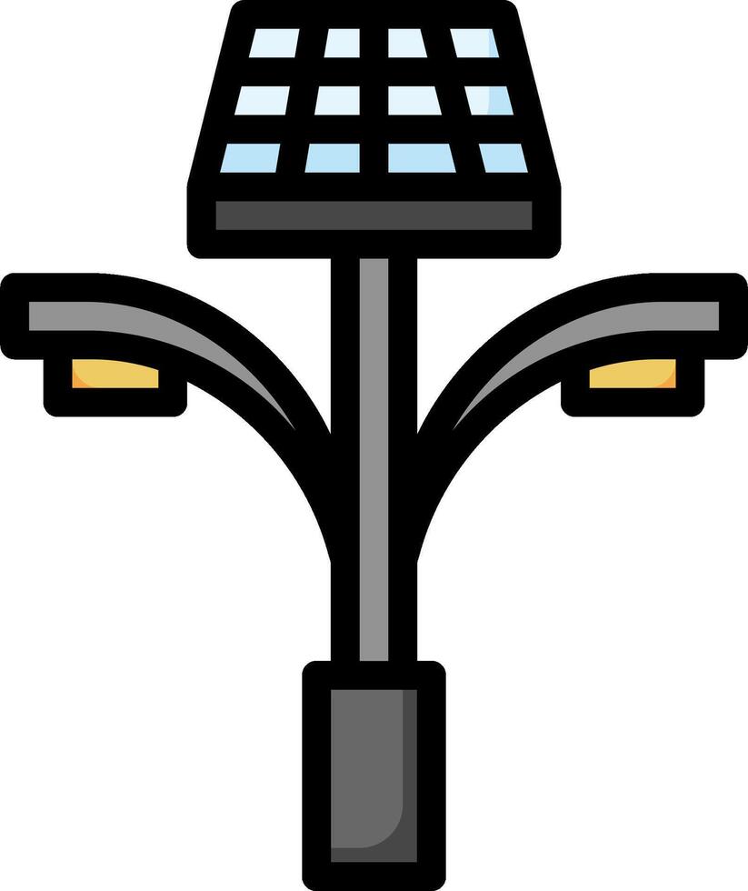 A solar powered street light with a light bulb vector
