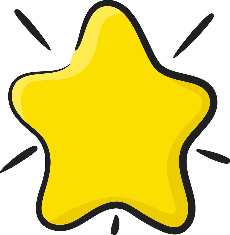 A yellow star with a black outline vector
