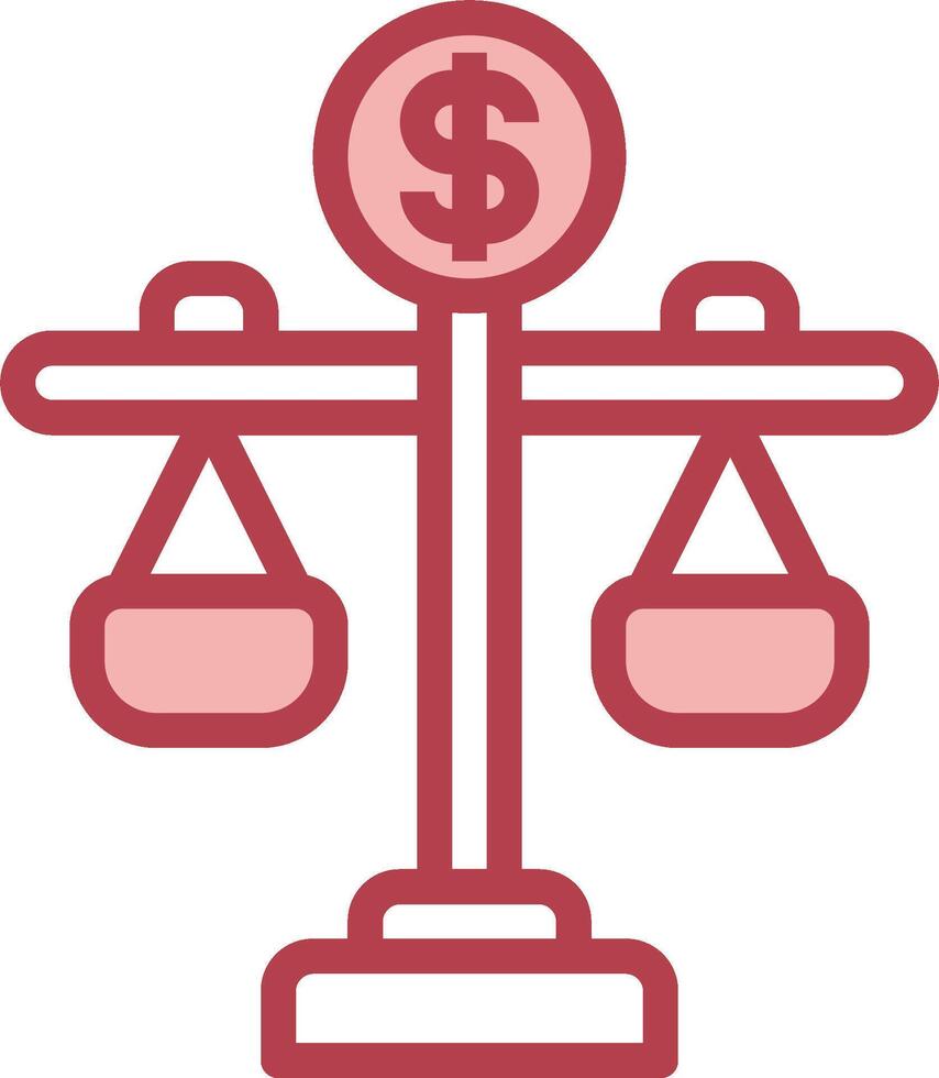 A balance scale with dollar sign on it vector