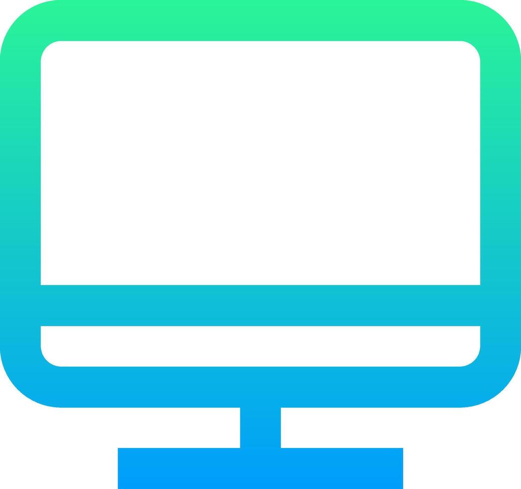 A computer monitor with a blue and green background vector