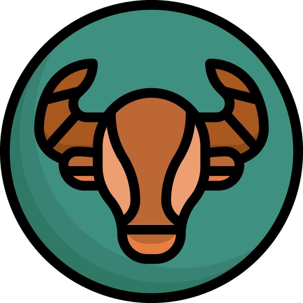 A bull head icon in a circle vector