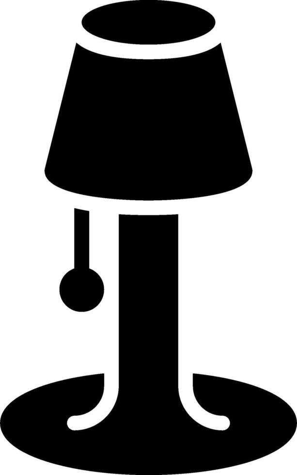 A black and white illustration of a lamp vector