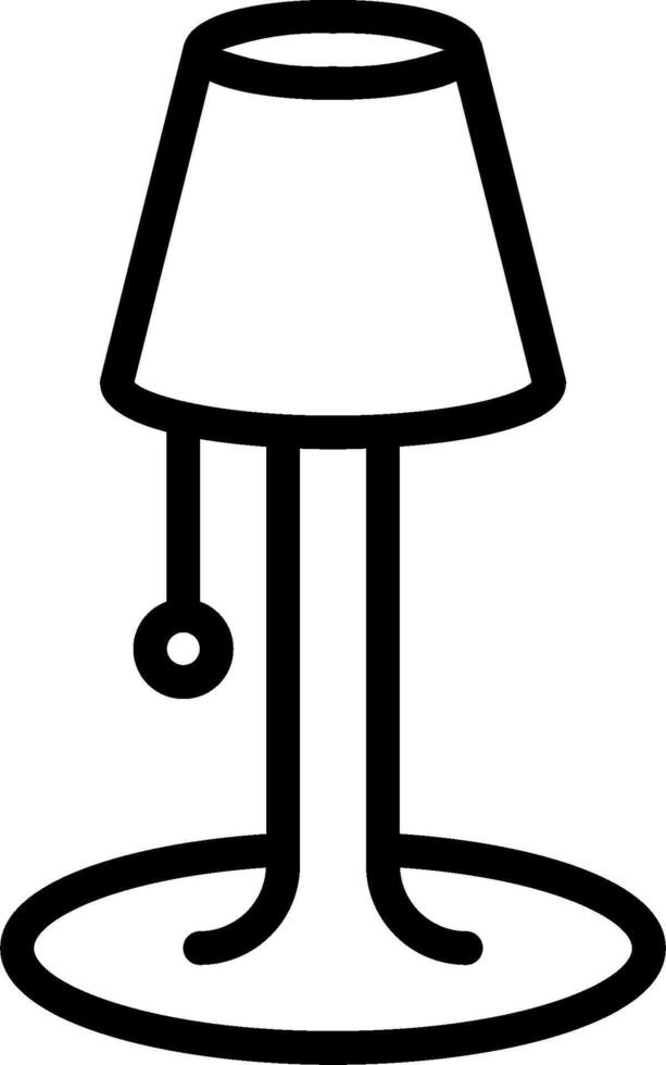 A black and white illustration of a lamp vector