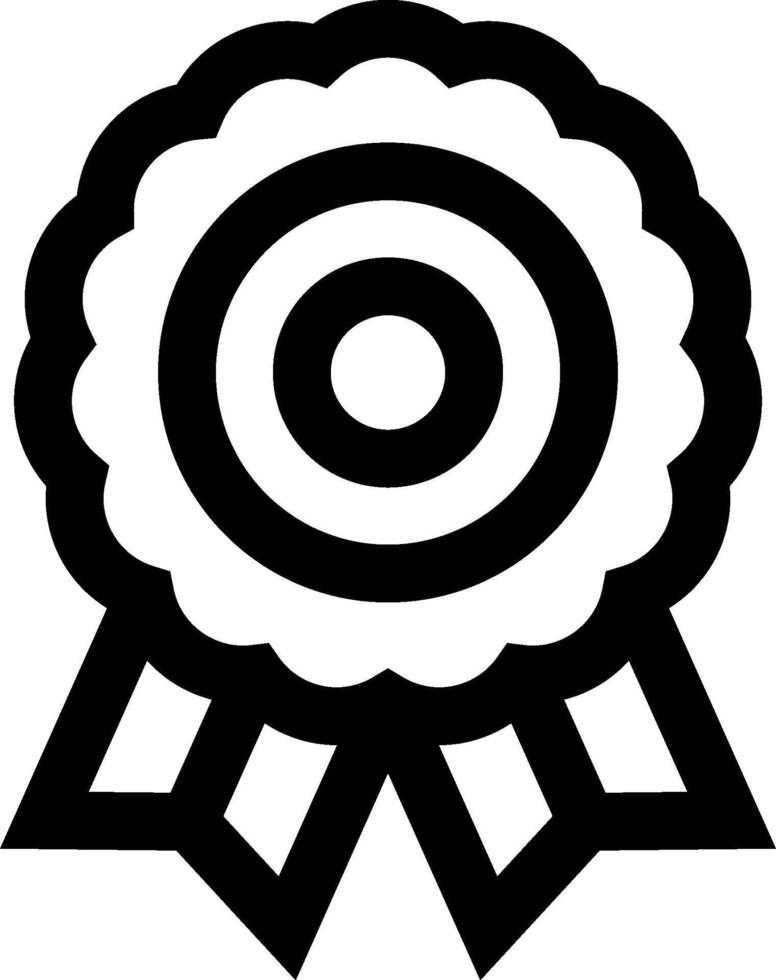 A black and white icon of a ribbon vector