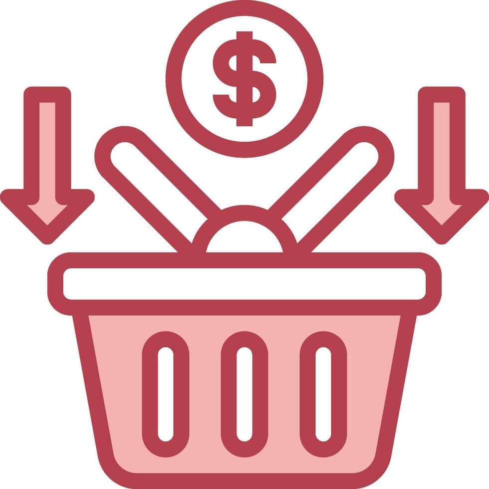 A shopping basket with a dollar sign and arrows vector