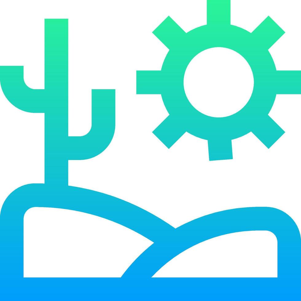A cactus and a gear icon on a white background vector