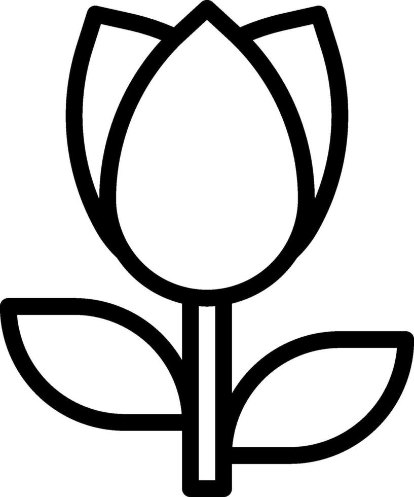 A black and white outline of a flower vector
