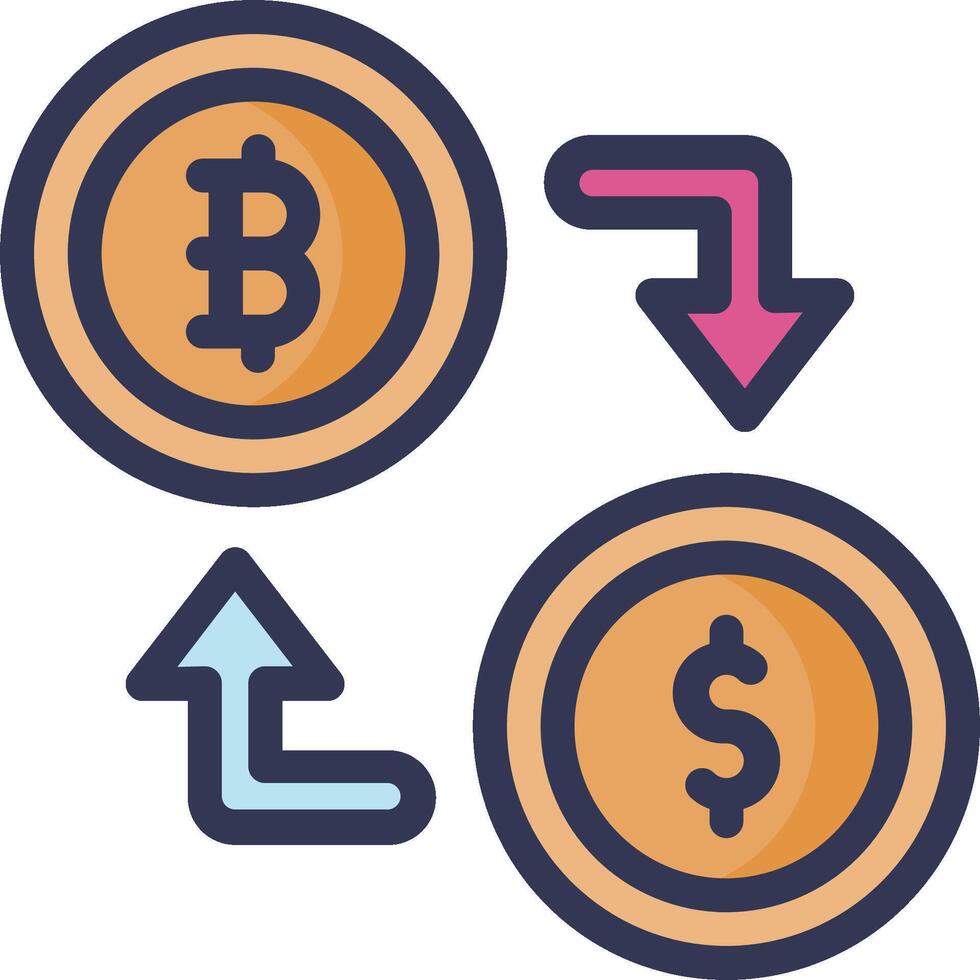 Bitcoin and dollar coins with arrows pointing up vector