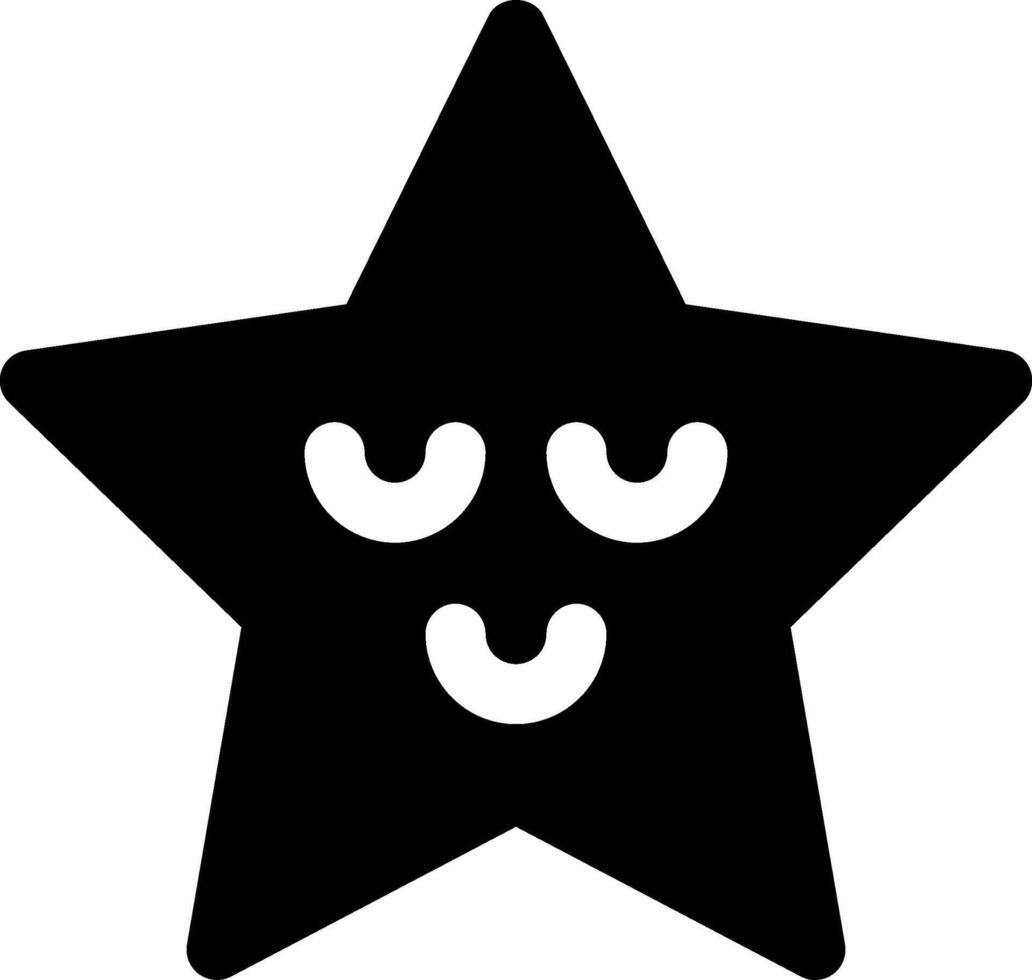 A black star with eyes and a smile vector