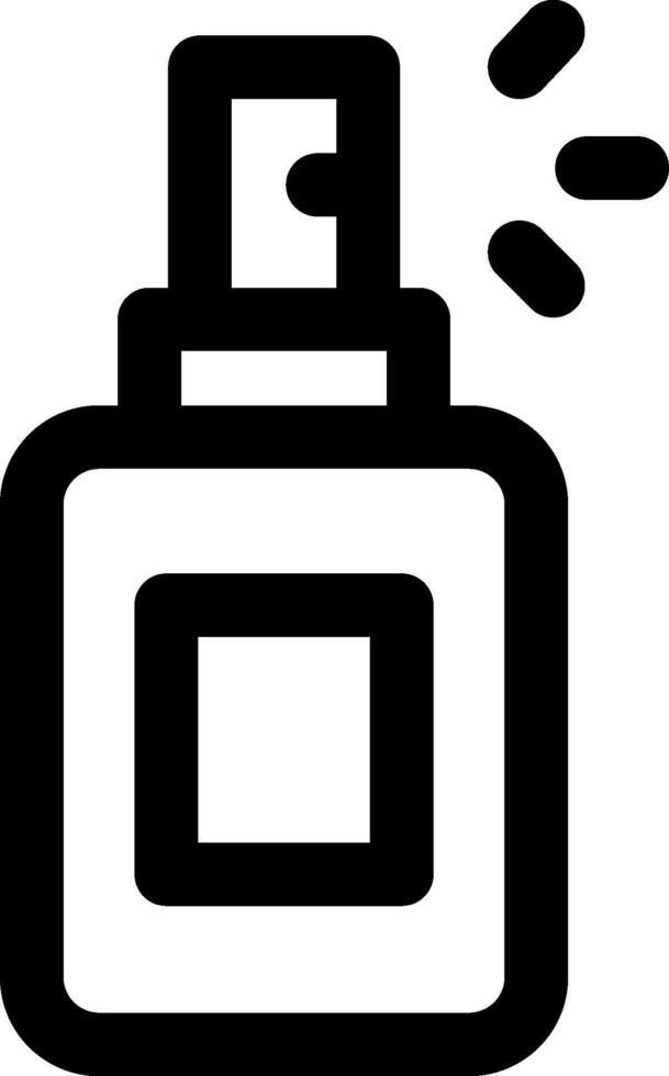 A black and white image of a bottle of perfume vector