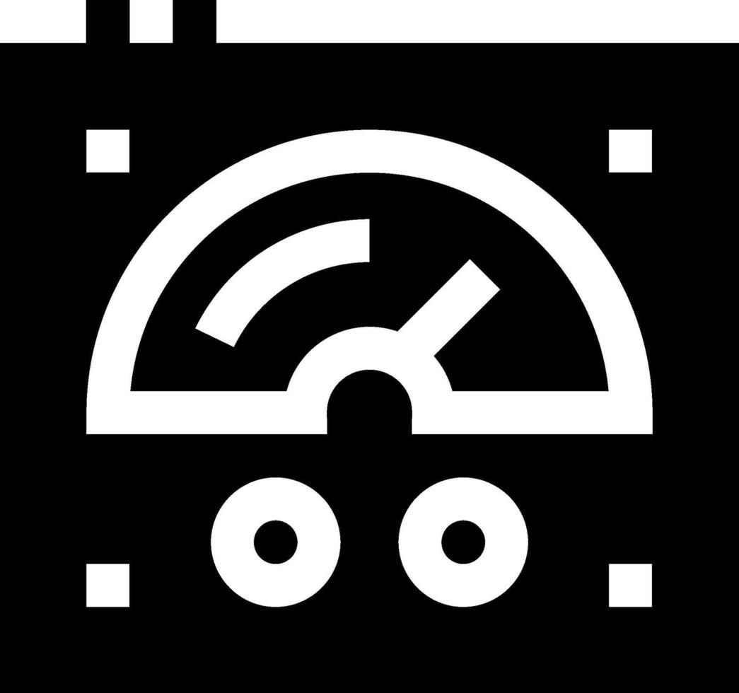 A black and white icon of a meter vector