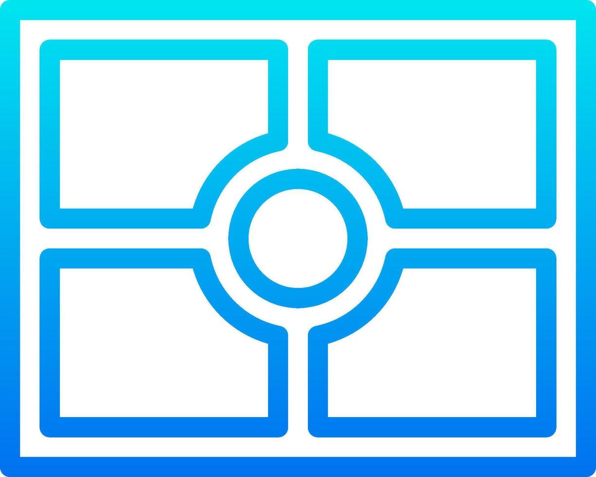 A square with four squares on it vector
