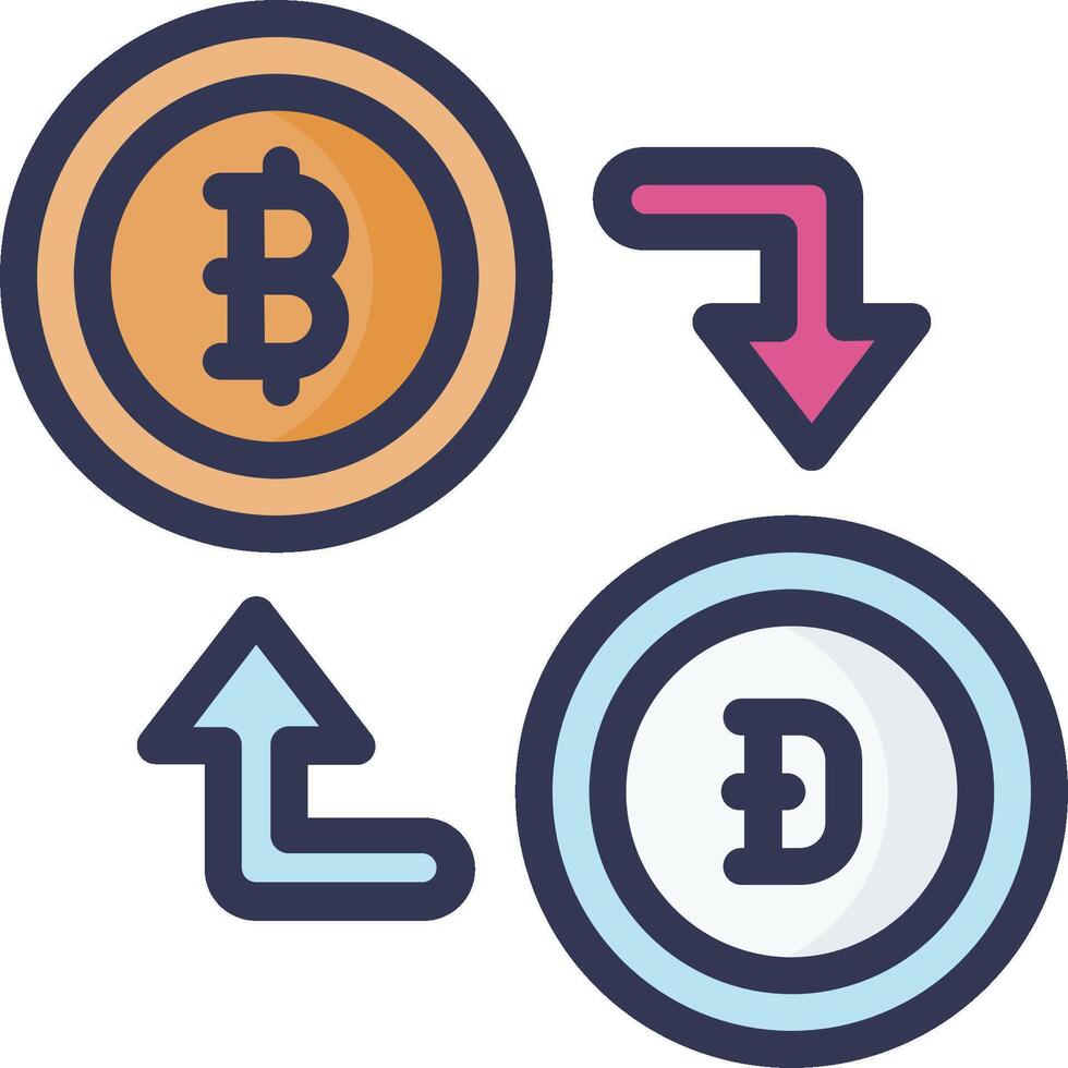 Bitcoin and bitcoin exchange icon vector