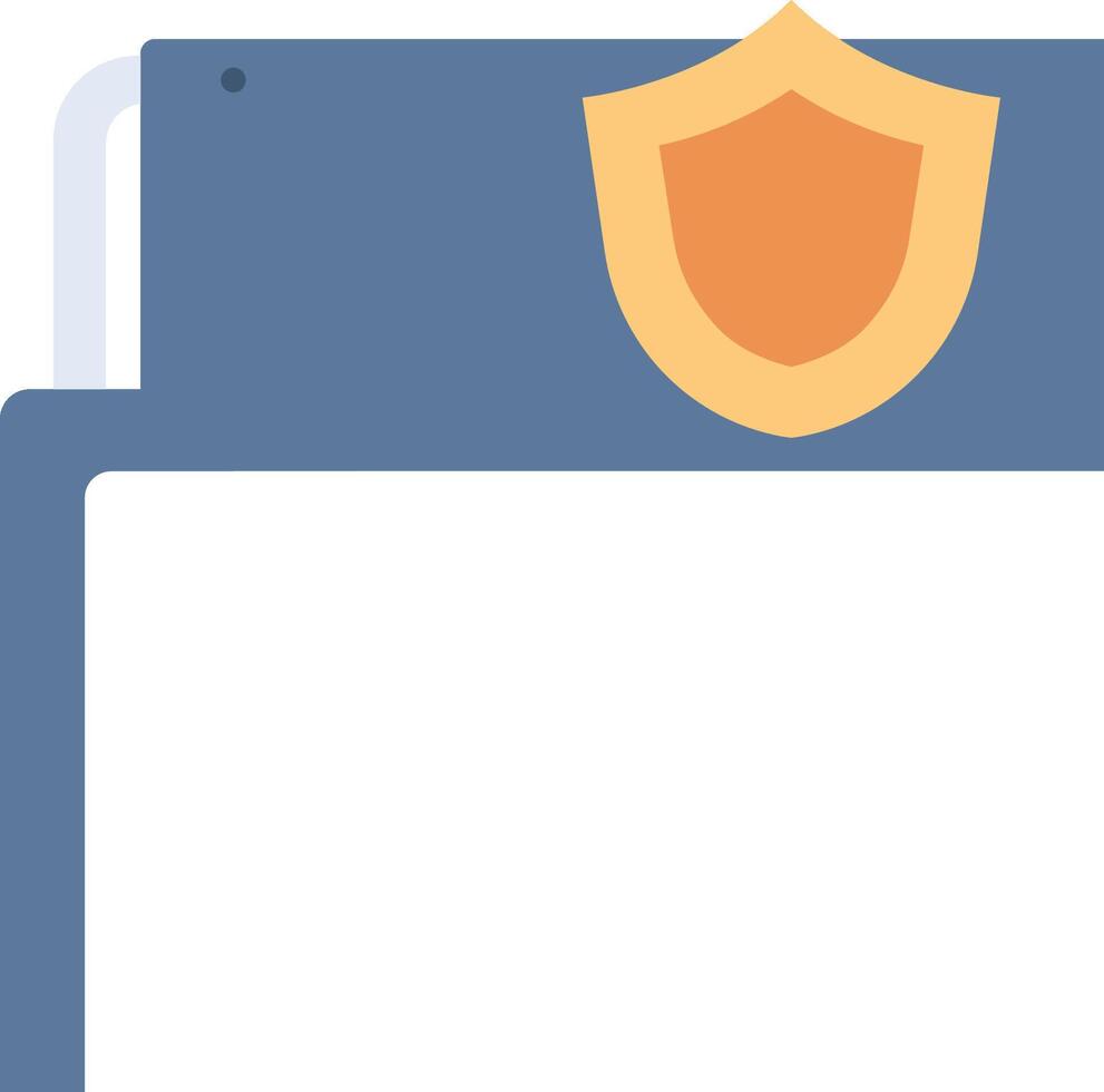 A shield with a shield on top of a laptop vector