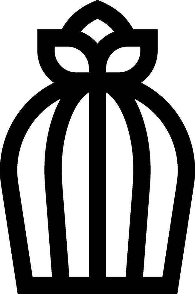 A black and white image of a birdcage vector