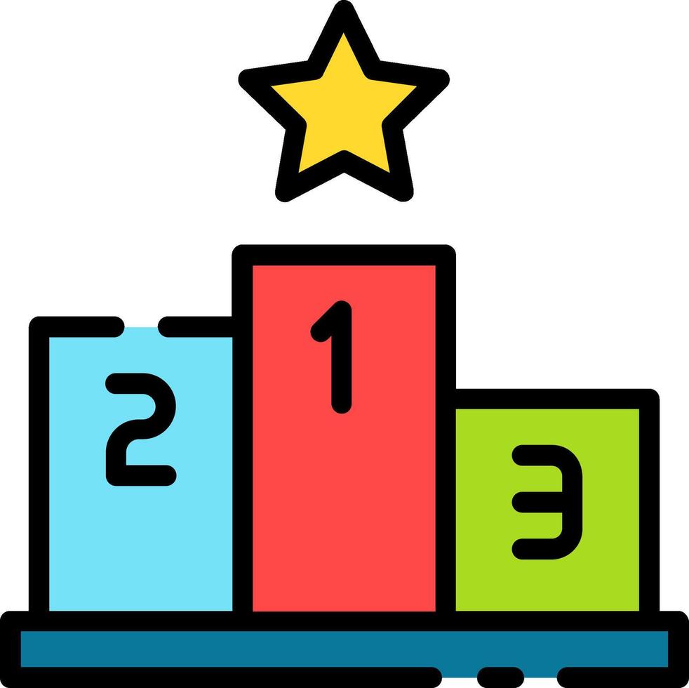 A colorful podium with a star on top vector