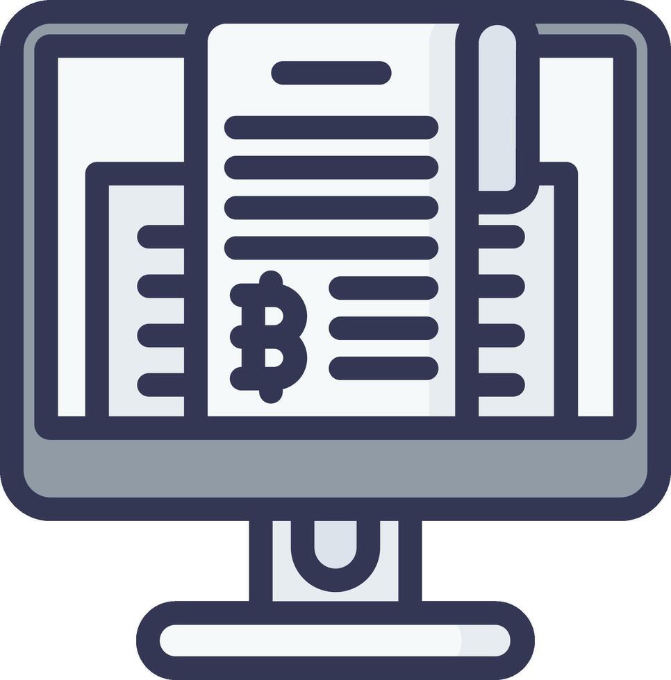 Bitcoin document icon vector