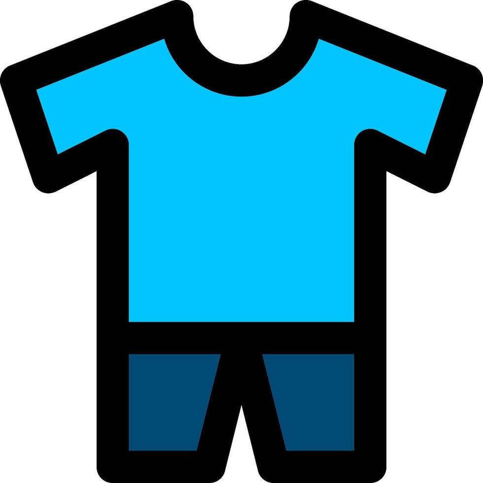 A blue t - shirt and shorts icon vector