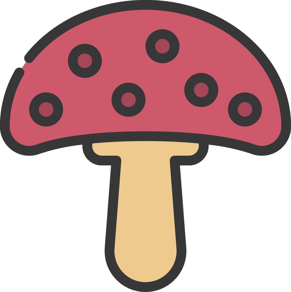 A mushroom icon with a red and pink color vector