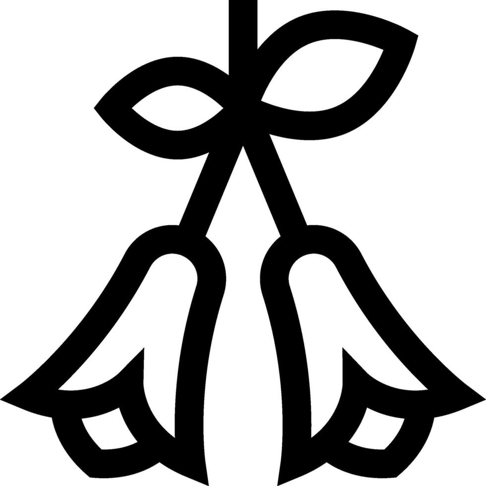 A black and white drawing of a bell vector