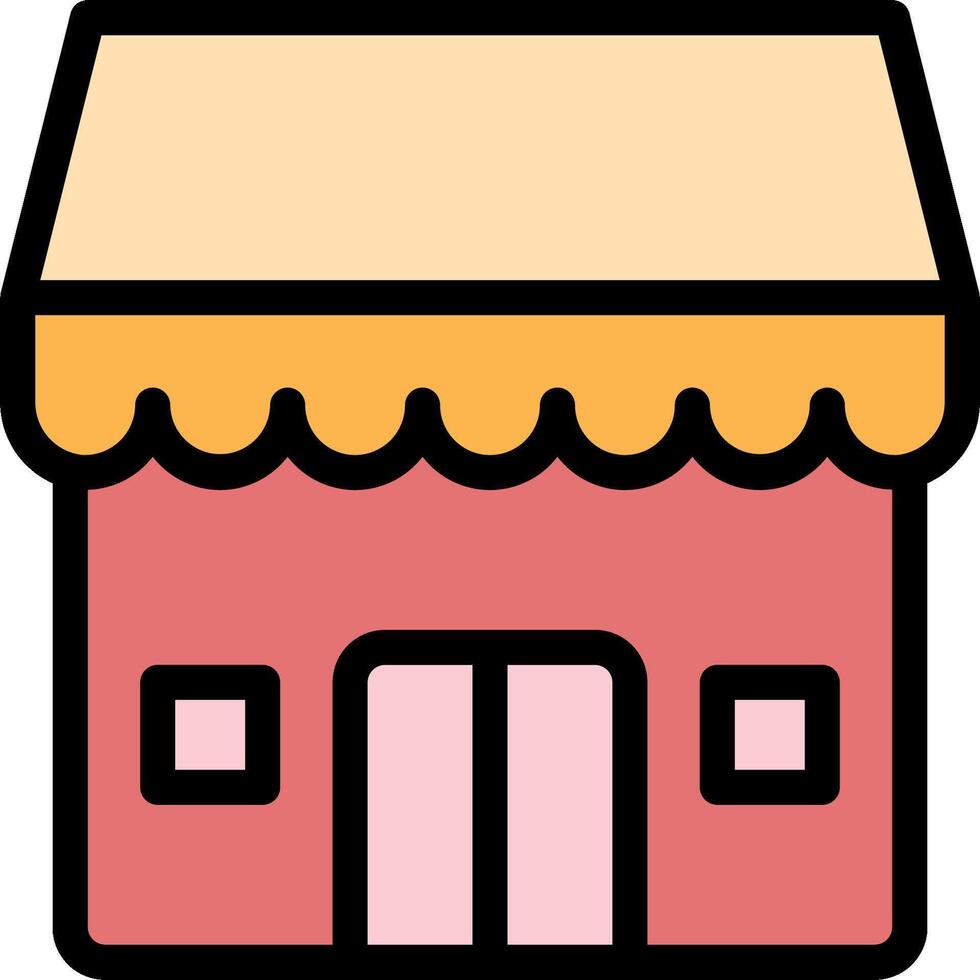 A small store with a yellow awning vector