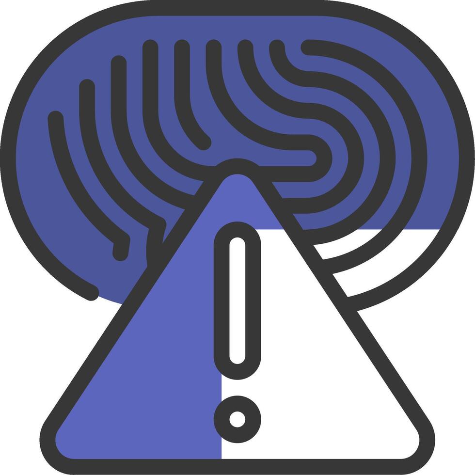 A blue and white icon with a fingerprint on it vector