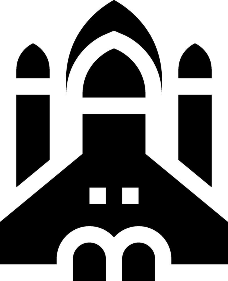 A black and white logo of a mosque vector