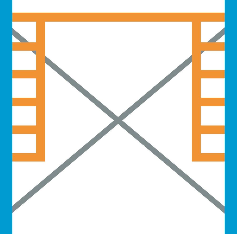 A movie screen icon with a cross and a line vector