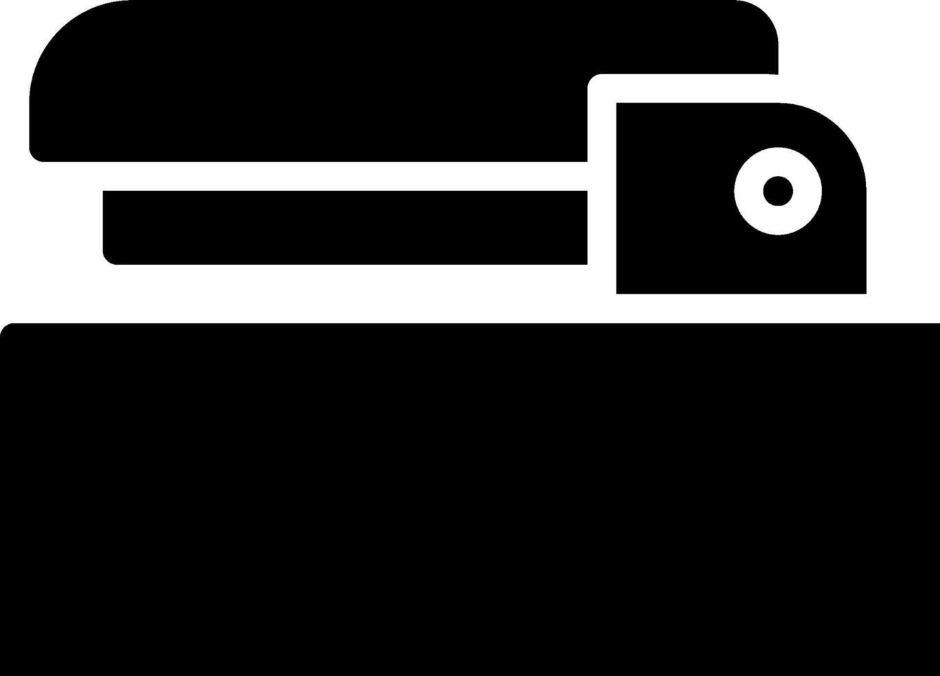A black and white icon of a printer vector