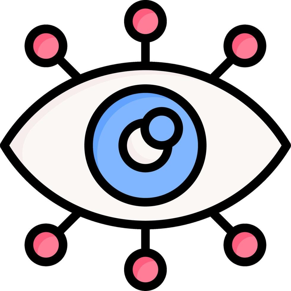 An eye with a network of dots around it vector