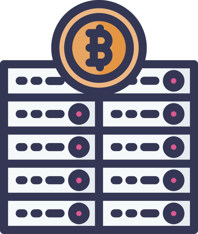Bitcoin cloud hosting service vector