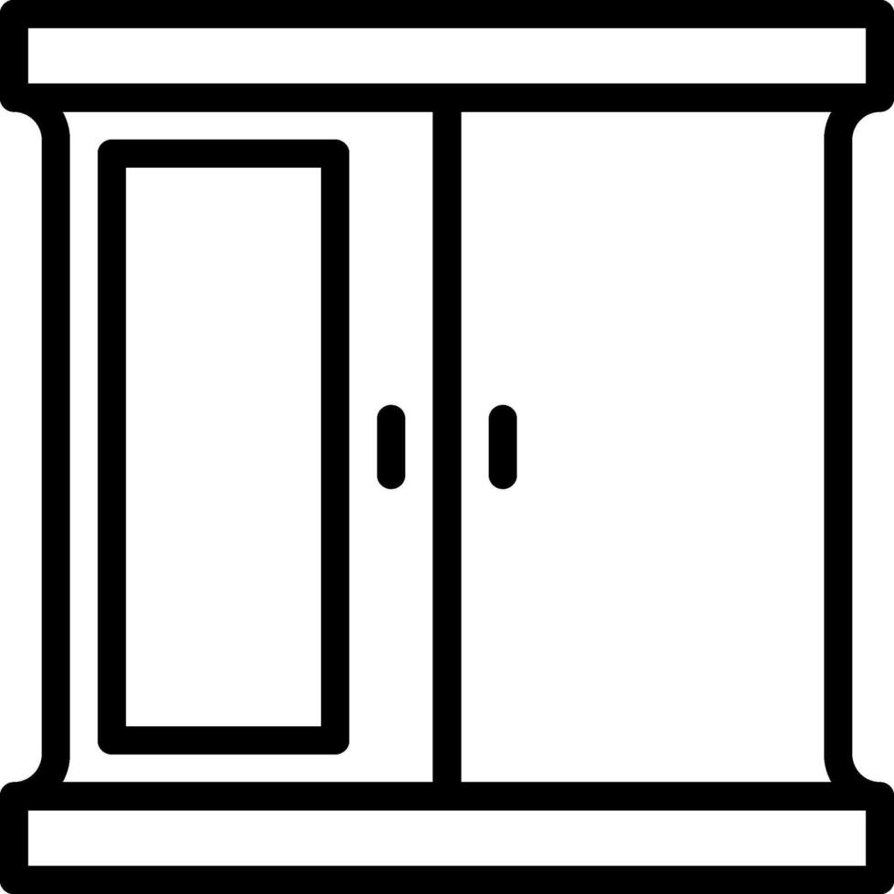A black and white image of a cabinet vector