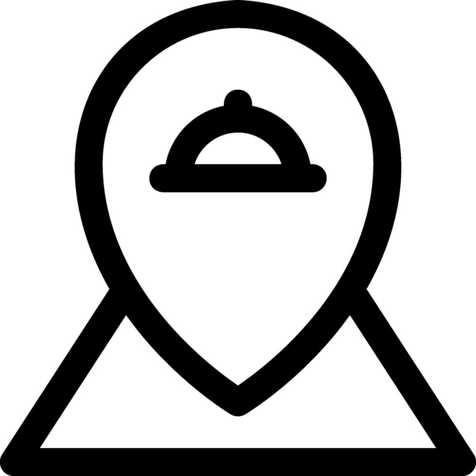 A black and white icon of a pin with a hat on it vector