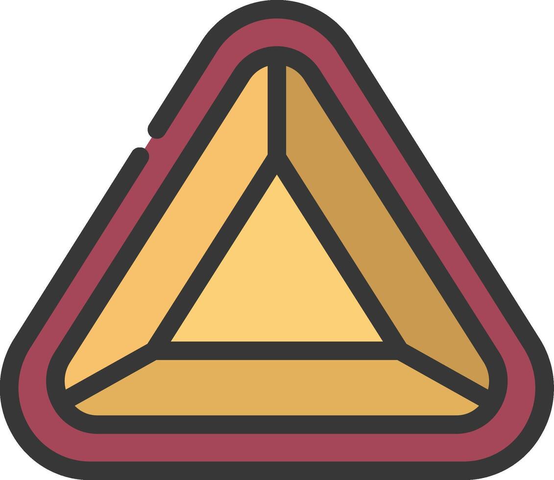 A triangle with a red and yellow border vector
