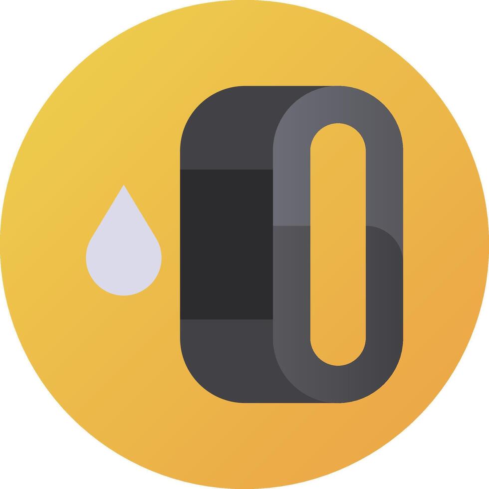 A yellow circle with a black and white image of a water drop vector