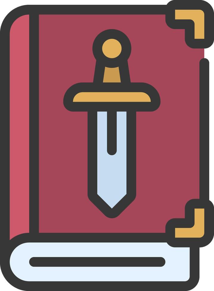 A book with a sword on top of it vector