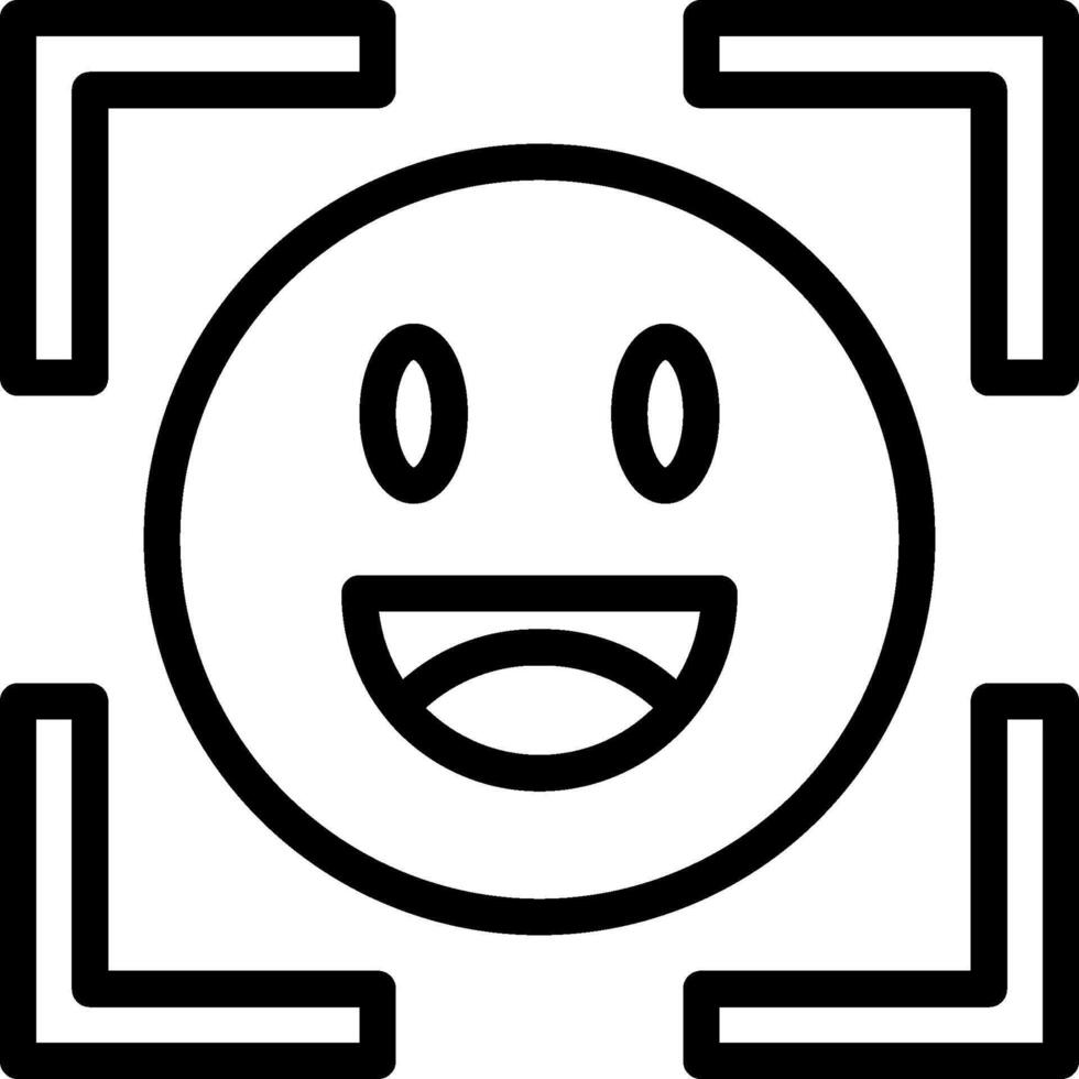 A smiley face icon with a square around it vector